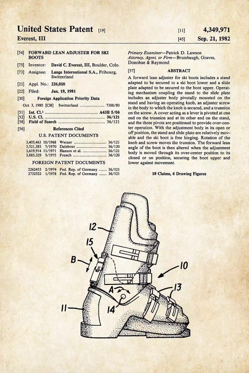 Ski Boots by Patent77 wall art