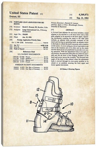 Ski Boots Canvas Art Print - Patent77