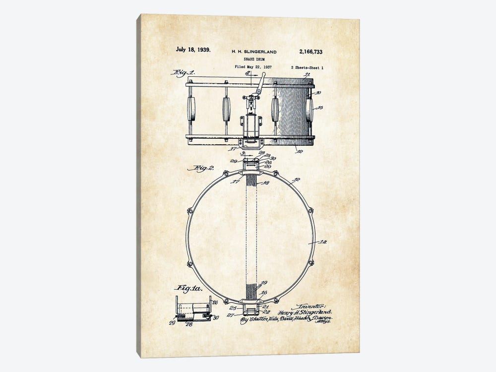 Slingerland Radio King Snare Drum by Patent77 1-piece Art Print