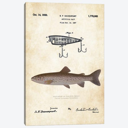 Steelhead Salmon Fishing Lure Canvas Print #PTN251} by Patent77 Canvas Wall Art