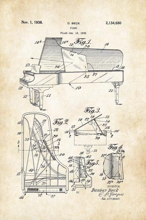 Steinway Piano by Patent77 wall art