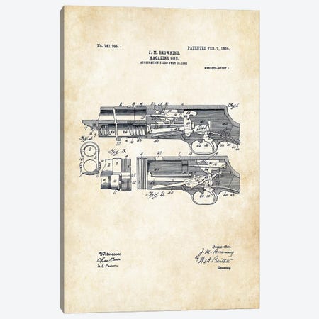 Stevens 520 Shotgun Canvas Print #PTN253} by Patent77 Canvas Art