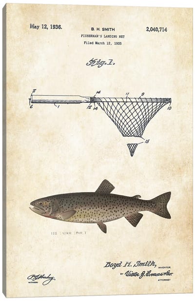 Tahoe Trout Fishing Lure Canvas Art Print - Patent77