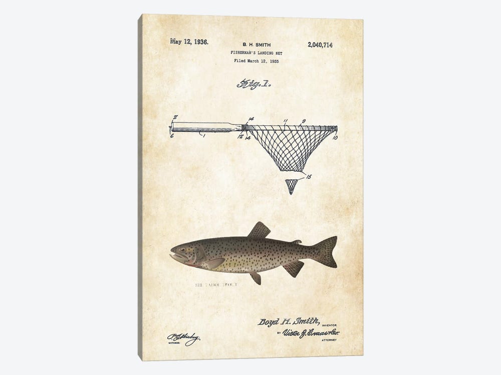Tahoe Trout Fishing Lure by Patent77 1-piece Canvas Art Print