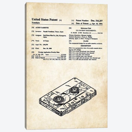 Tape Cassette Canvas Print #PTN259} by Patent77 Canvas Art