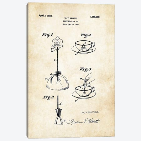 Tea Bag Canvas Print #PTN261} by Patent77 Art Print