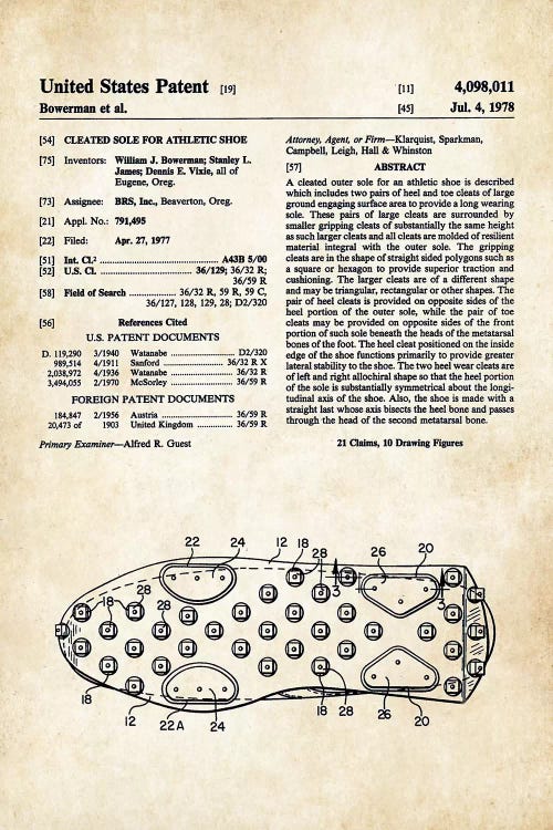 Tennis Shoes by Patent77 wall art