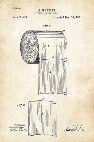 Household Goods Blueprints: Toilet Paper Roll by Patent77