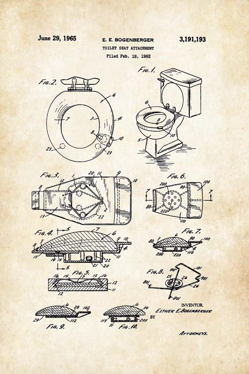 Toilet Seat by Patent77 wall art