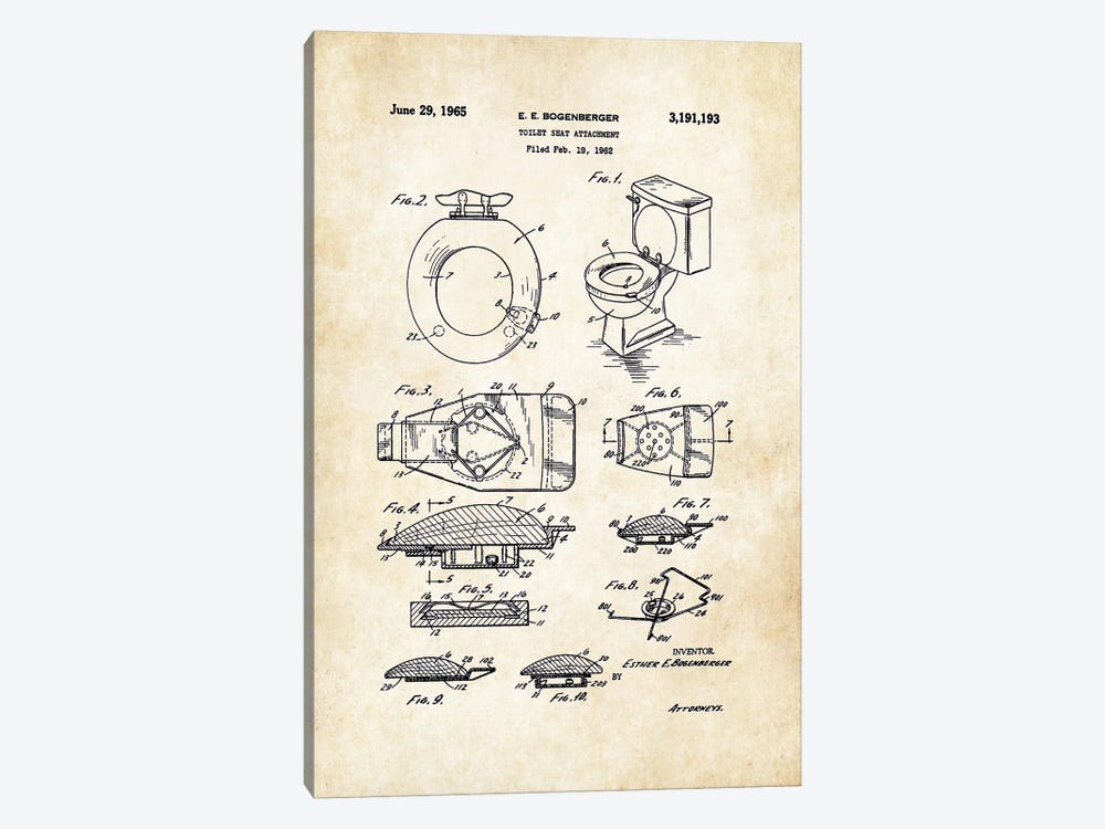 Toilet Seat by Patent77 1-piece Art Print