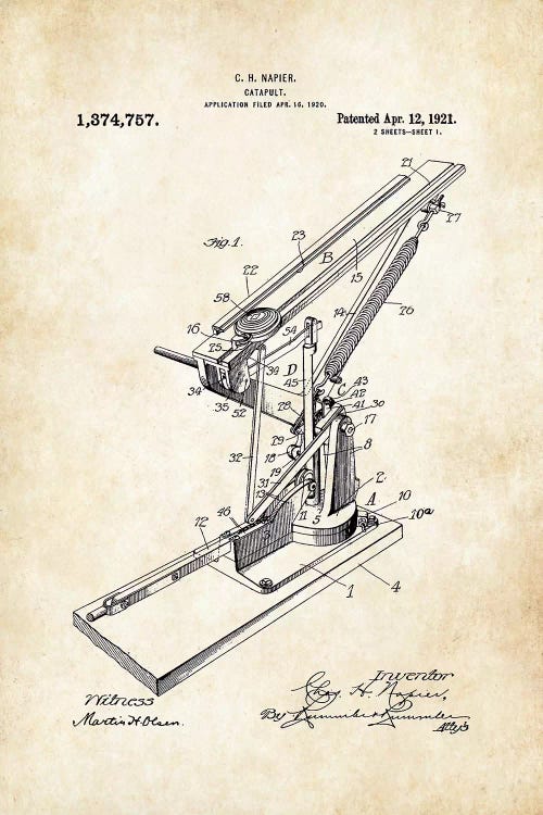 Trap Shooting Clay Thrower by Patent77 wall art