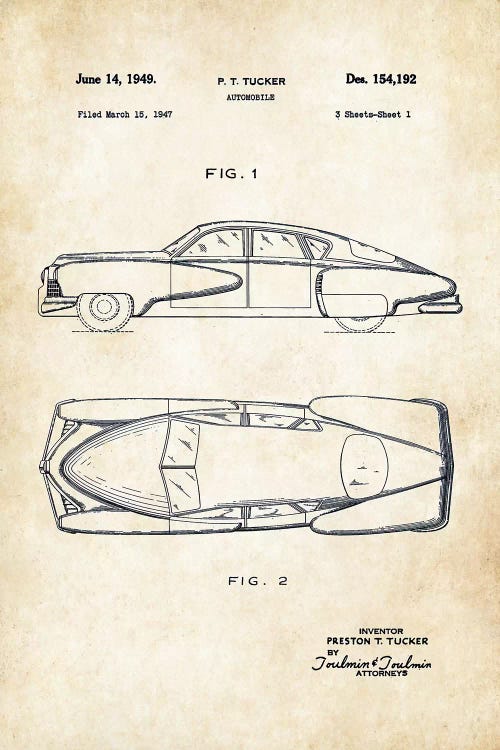 Tucker Torpedo (1949) by Patent77 wall art