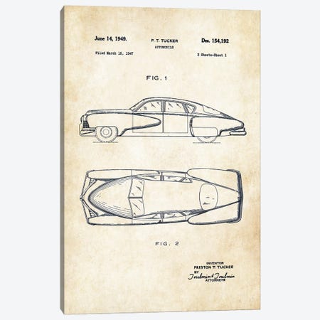 Tucker Torpedo (1949) Canvas Print #PTN277} by Patent77 Art Print