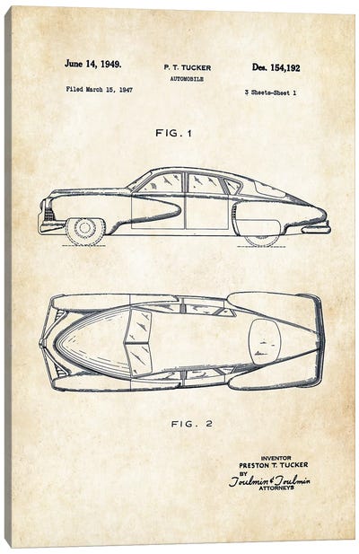 Tucker Torpedo (1949) Canvas Art Print - Automobile Blueprints