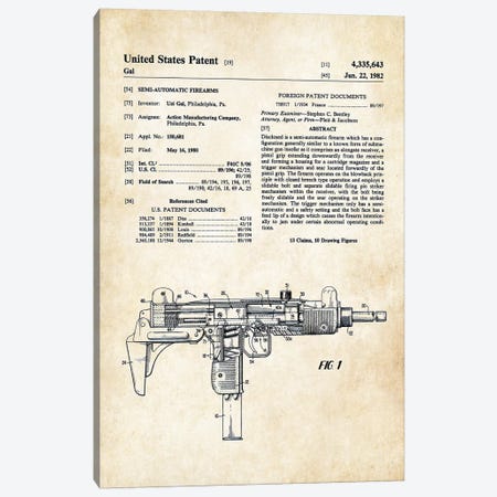 Uzi Submachine Gun Canvas Print #PTN279} by Patent77 Canvas Art