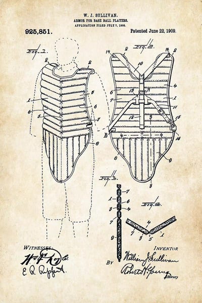 Sports Blueprints: Baseball Catcher Gear by Patent77