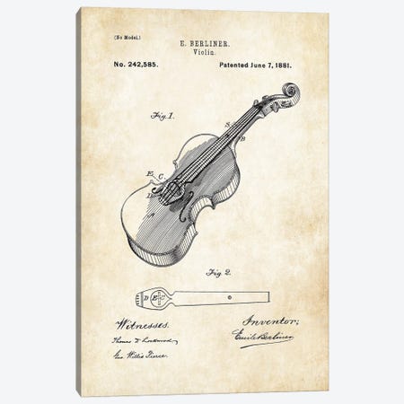 Violin Canvas Print #PTN282} by Patent77 Art Print