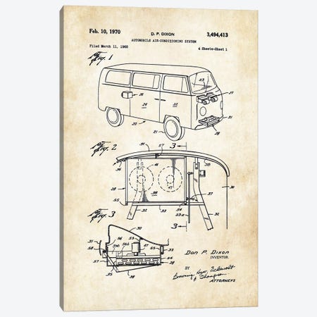 Volkswagen Bus Canvas Print #PTN284} by Patent77 Canvas Wall Art