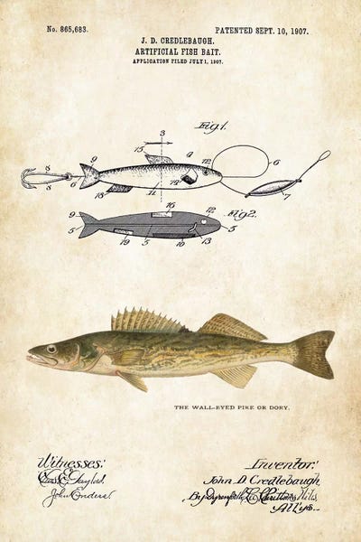 Sports Blueprints: Walleye Dory Fishing Lure by Patent77
