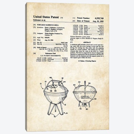 Weber BBQ Grill Canvas Print #PTN288} by Patent77 Art Print
