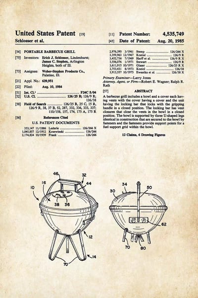 Household Goods Blueprints: Weber BBQ Grill by Patent77
