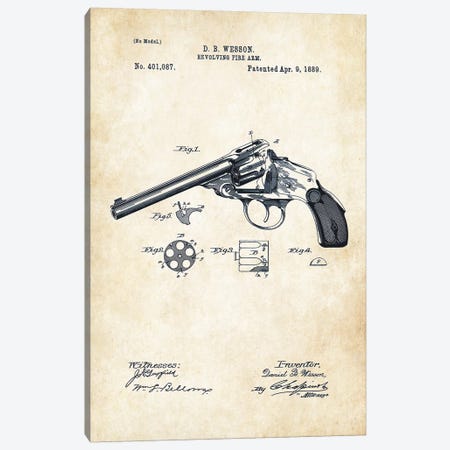 Wesson Revolver Canvas Print #PTN290} by Patent77 Canvas Artwork