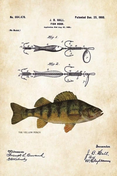 Sports Blueprints: Yellow Perch Fishing Lure by Patent77