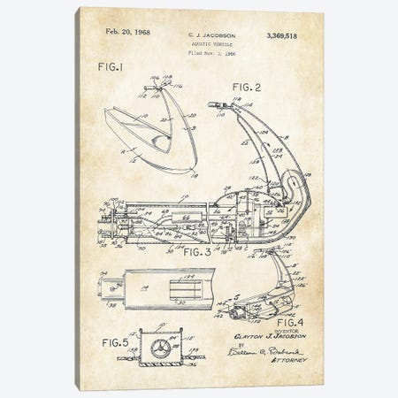 Jet Ski Canvas Print #PTN313} by Patent77 Canvas Print