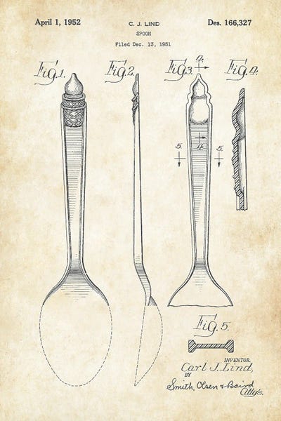 Ice Cream Spoon by Patent77 canvas print