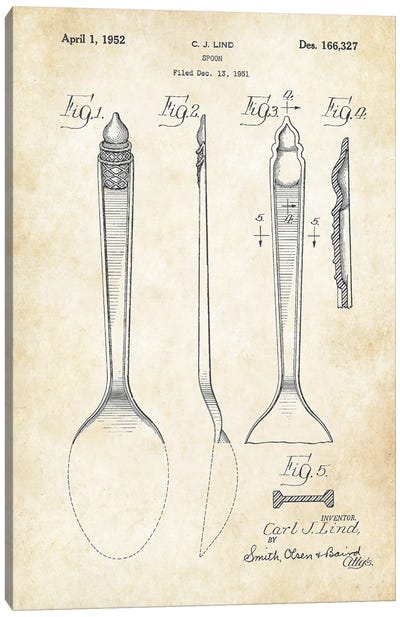 Ice Cream Spoon Canvas Art Print - Patent77