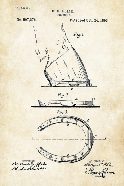 Horse Shoe by Patent77 wall art