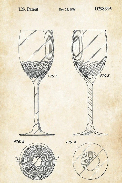 Wine Glass by Patent77 wall art