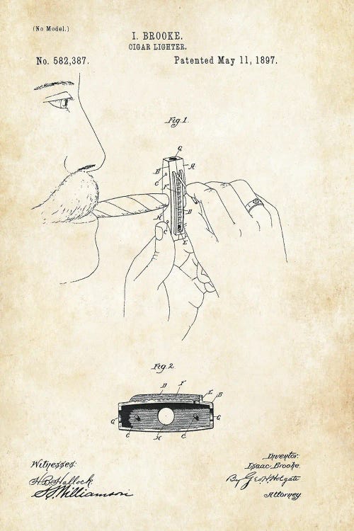 Cigar Lighter by Patent77 wall art
