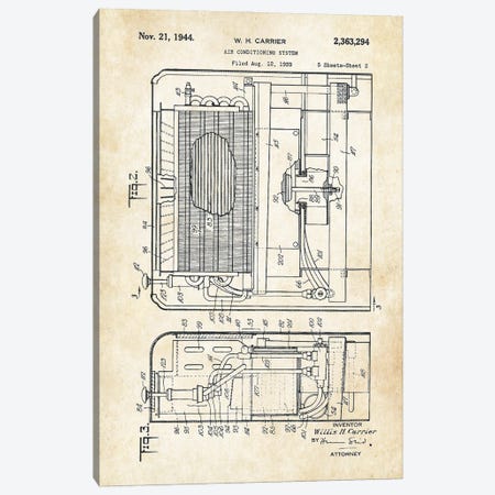 Air Conditioning System Canvas Print #PTN326} by Patent77 Art Print