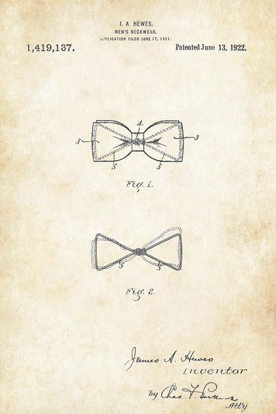 Men's Bowtie by Patent77 canvas print