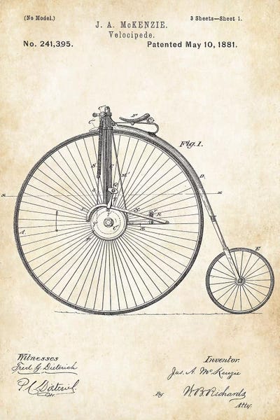 Bicycles: Big Wheel Bicycle (1881) by Patent77