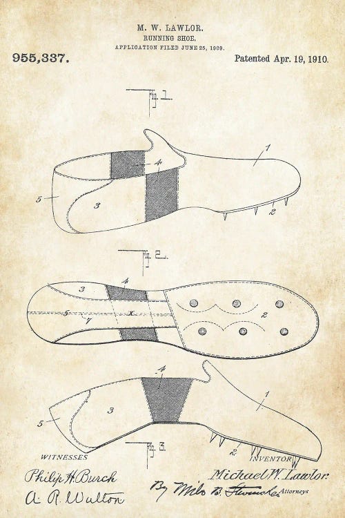 Running Shoe by Patent77 wall art