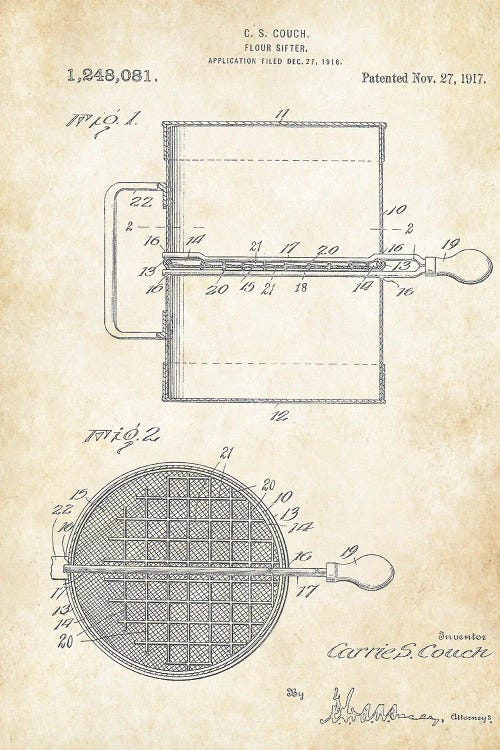 Baker Flour Sifter by Patent77 wall art