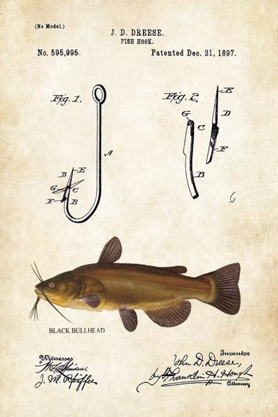 Sports Blueprints: Black Bullhead Catfish Fishing Lure by Patent77