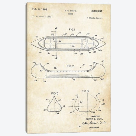 Canoe Canvas Print #PTN361} by Patent77 Canvas Artwork