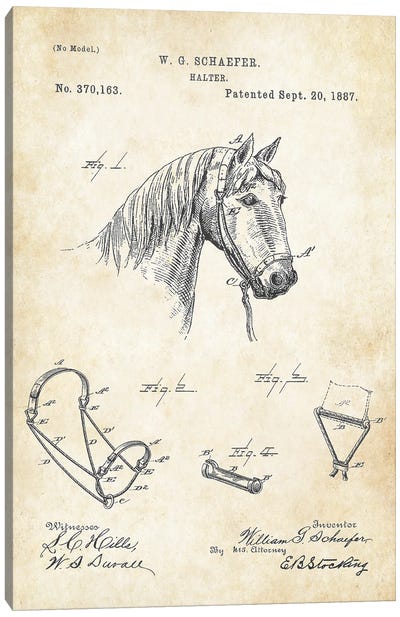 Horse Halter Canvas Art Print - Patent77