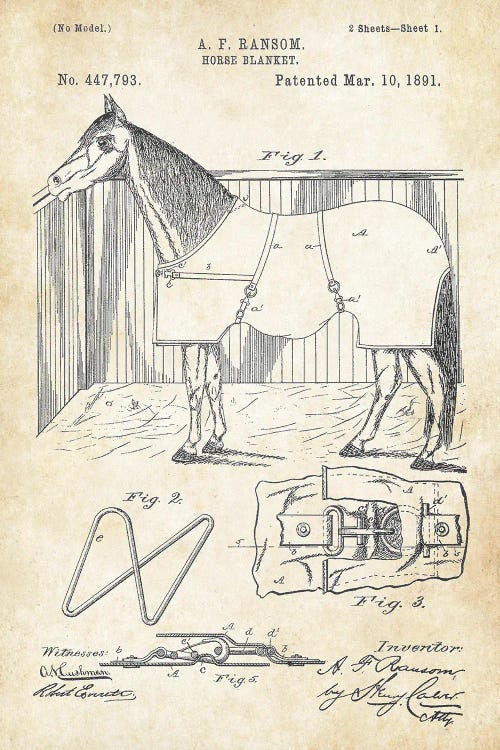 Horse Blanket by Patent77 wall art