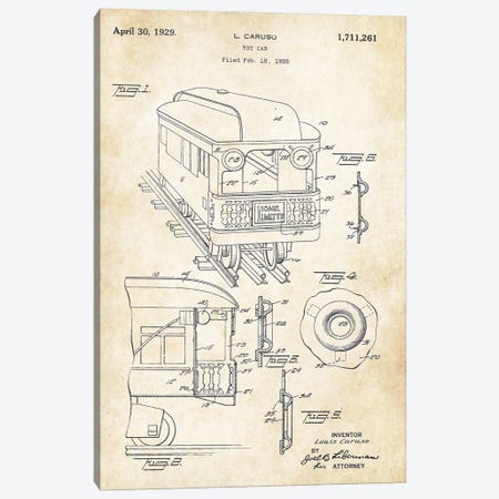 Toy Train Car Canvas Print #PTN370} by Patent77 Canvas Art Print