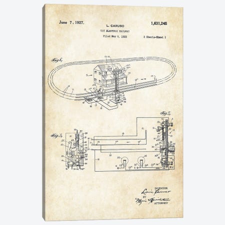 Toy Train Track Canvas Print #PTN372} by Patent77 Art Print