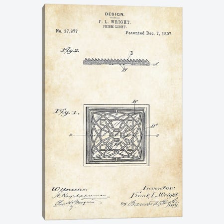 Frank Lloyd Wright Prism Canvas Print #PTN378} by Patent77 Canvas Art Print
