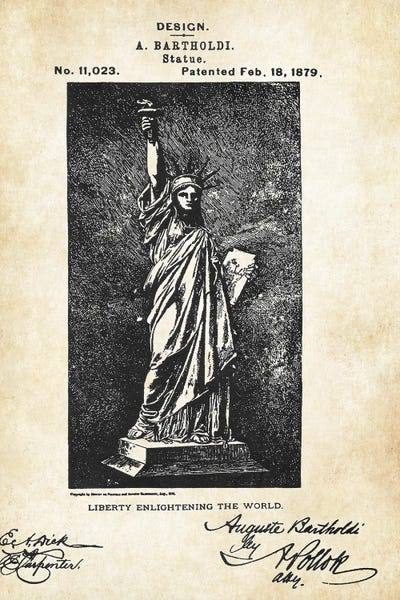 Statue Of Liberty by Patent77 framed canvas print