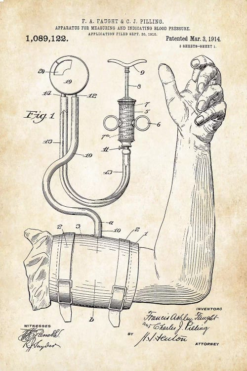 Blood Pressure Cuff by Patent77 wall art