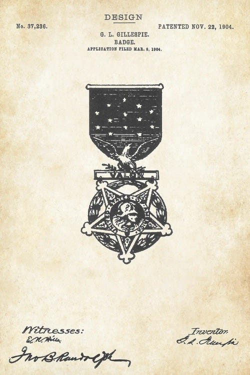 Medal Of Honor by Patent77 wall art