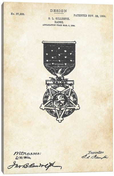 Medal Of Honor Canvas Art Print - Patent77