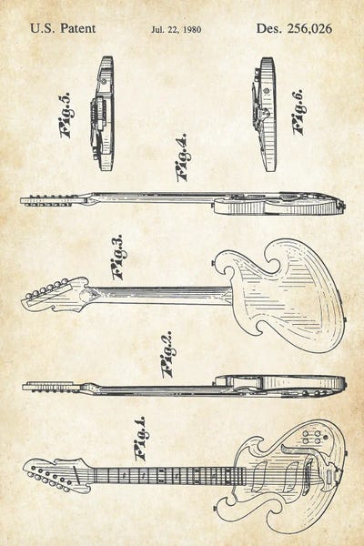 McCracken Guitar by Patent77 canvas print